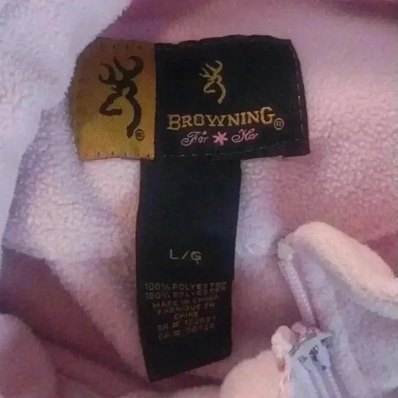 Browning Fleece Womens Large Pink Full Zip Long Sleeve Jacket - Picture 7 of 8